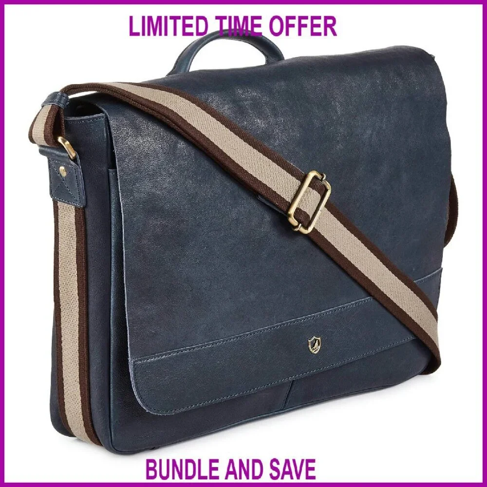 Vintage Leather Messenger Bag Fits 16